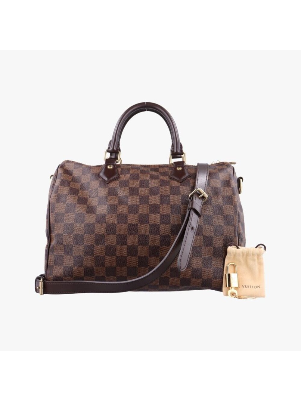 Louis Vuitton Speedy Bandouliere 30 Ebene Damier Canvas Handbag